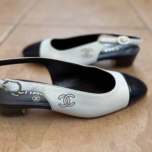 CHANEL Women's Two-Tone Slingback Heels